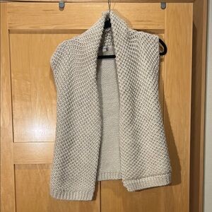 Cream Cable Knit Open Face Vest